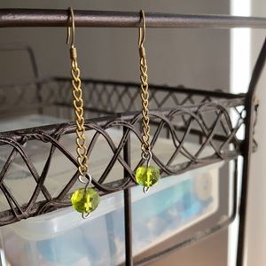 Chartreuse green crystal earrings
